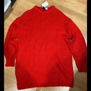 Red Knitted Sweater Dress